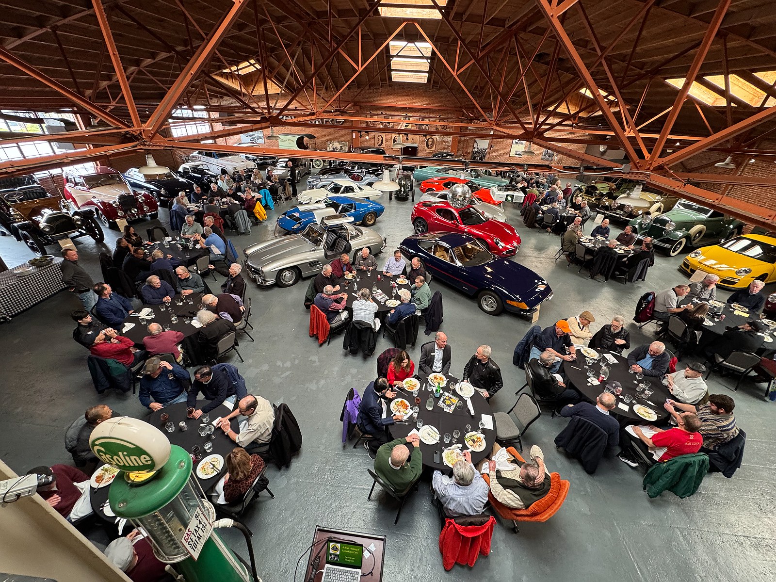 A club luncheon in full swing across the hall