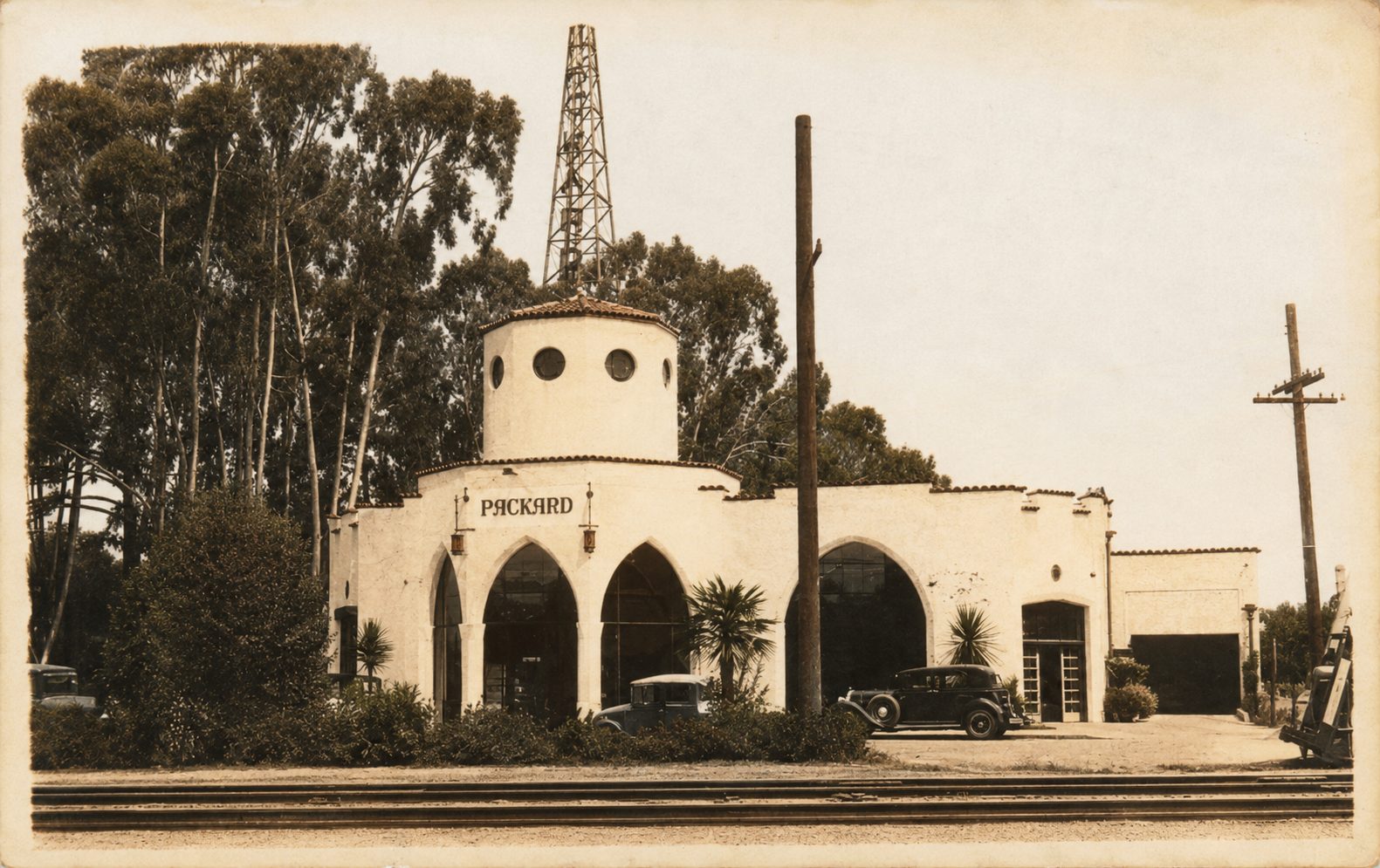The 1928 Spanish-style Packard dealership, photographed when new